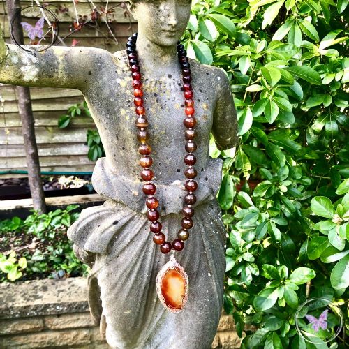 Agate Slice Beaded Necklace